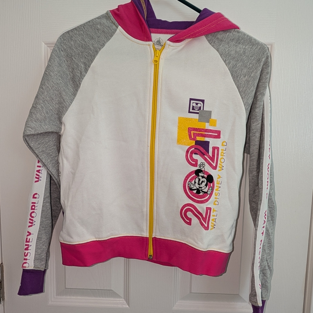 Disney World Girls Hoodie - White, Gray, Pink Size XL